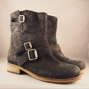 Black suede boots